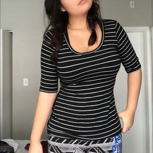Black & White Striped Top